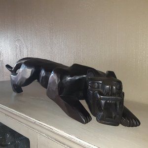 Vintage Hand Carved African Panther
